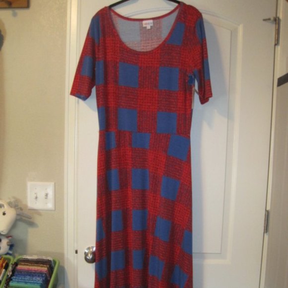 Lularoe Plaid Ana Dress - Picture 1 of 5